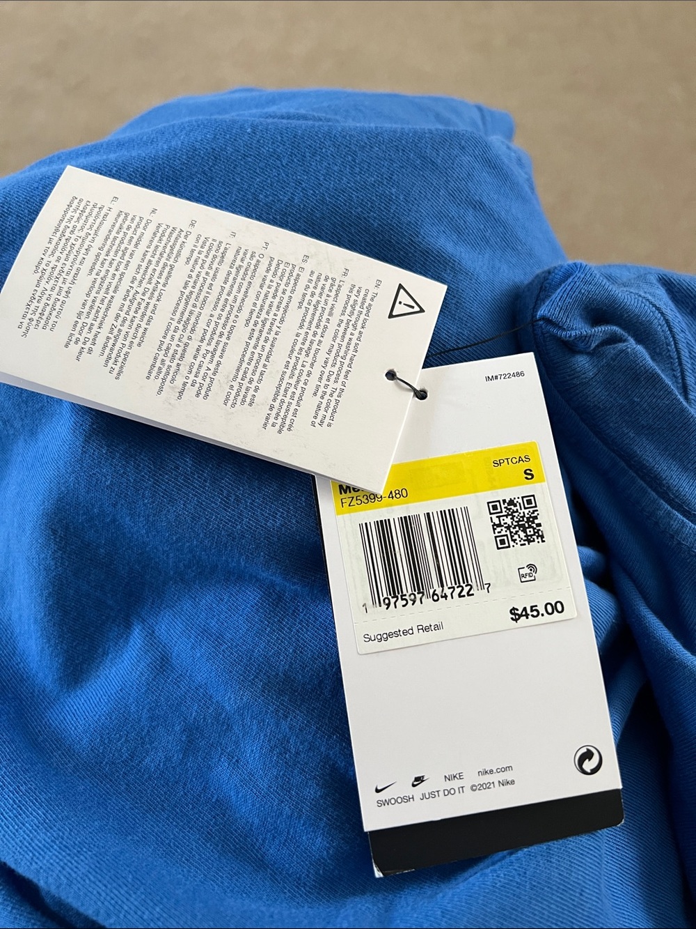 Nike Men’s Bright Blue Crewneck Sweatshirt